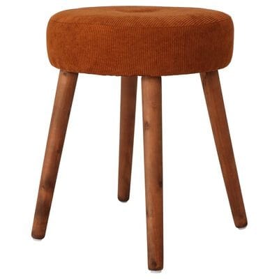 Tabouret Pouf Bois Marron Terracotta