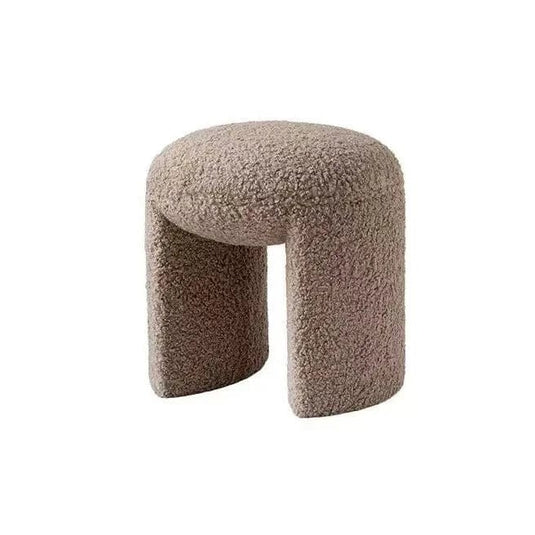 Tabouret Pouf Design Gris Taupe