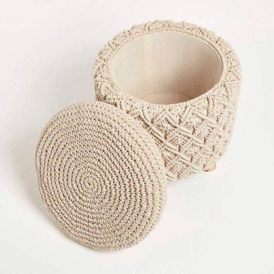 Tabouret Pouf Macrame