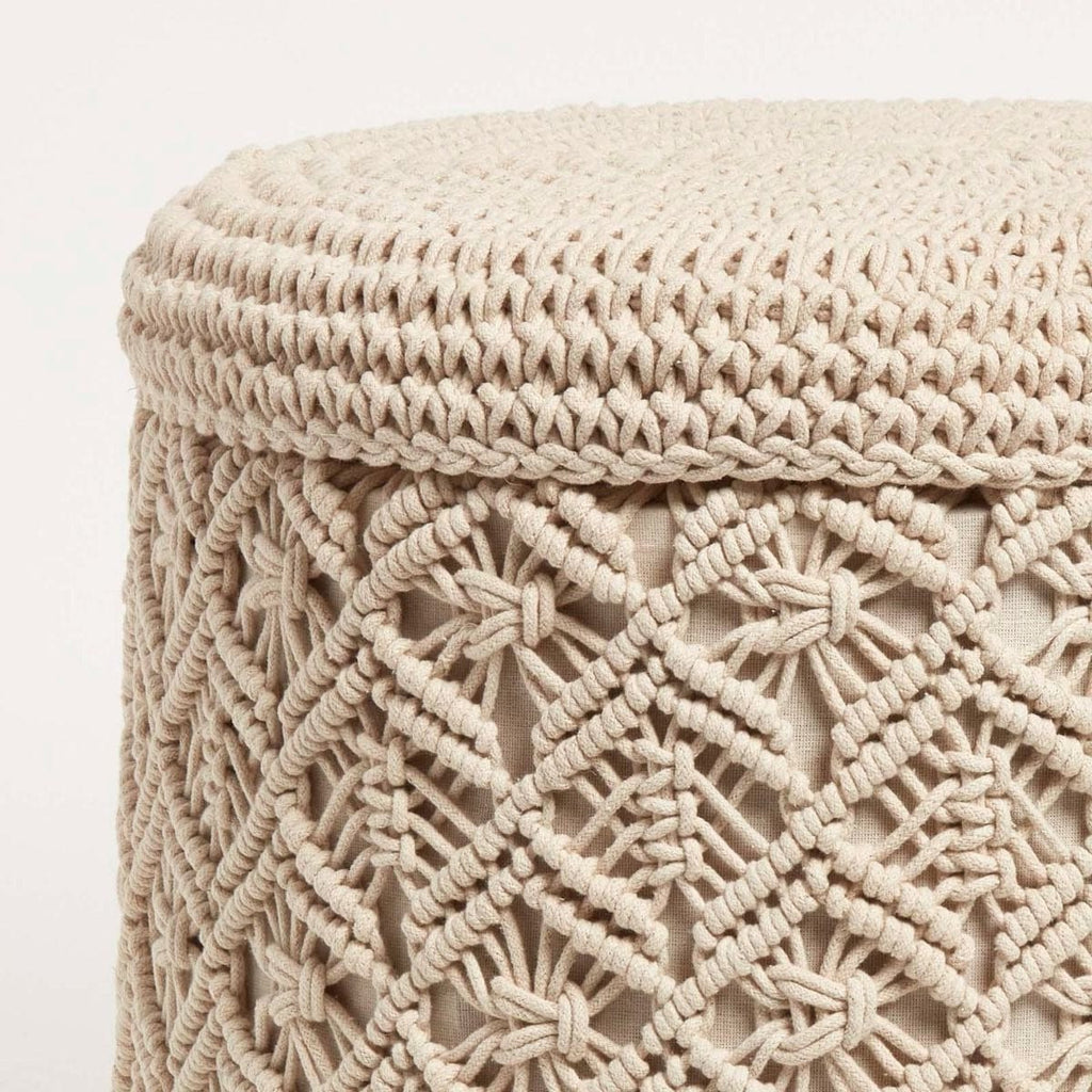 Tabouret Pouf Macrame