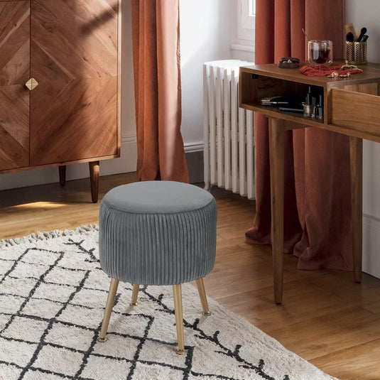 Tabouret Pouf Velours Côtelé