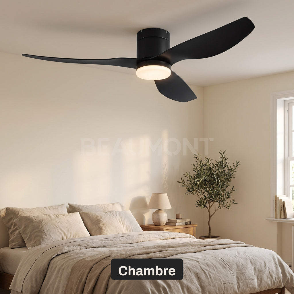 Ventilateur Plafond Silencieux Ultra-Plat avec Moteur DC – Diamètre 106 cm / 132 cm