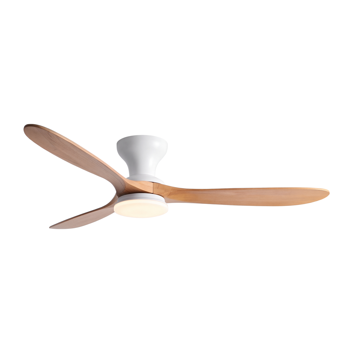 Ventilateur de Plafond en Bois Massif Silencieux Haut de Gamme Avec Lumière LED, Télécommande et Réversible Été/Hiver - Sylvane