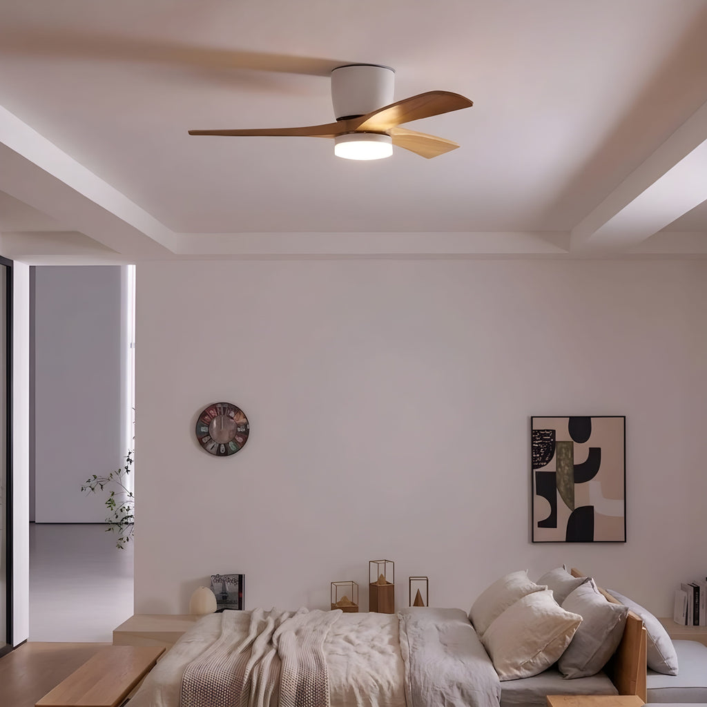 Ventilateur de Plafond en Bois avec LED Intégrée