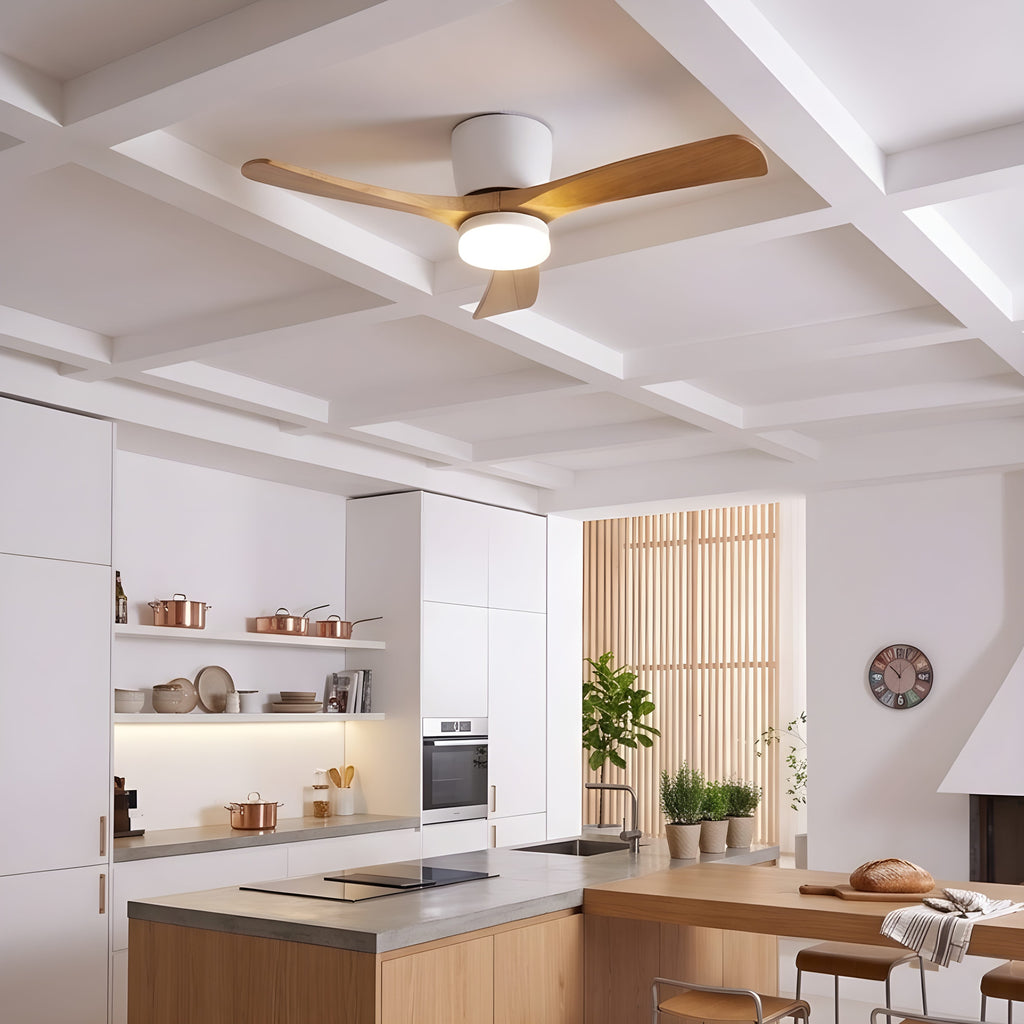 Ventilateur de Plafond en Bois avec LED Intégrée