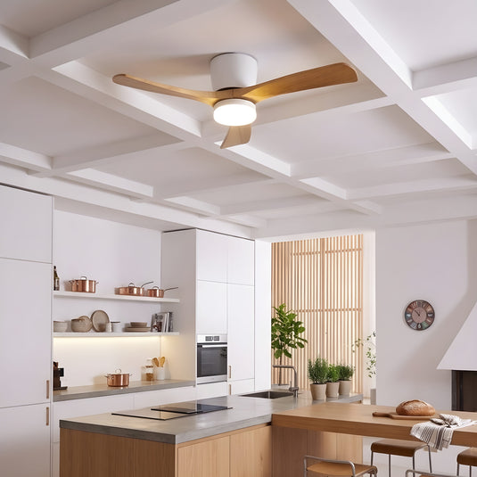 Ventilateur de Plafond en Bois avec LED Intégrée