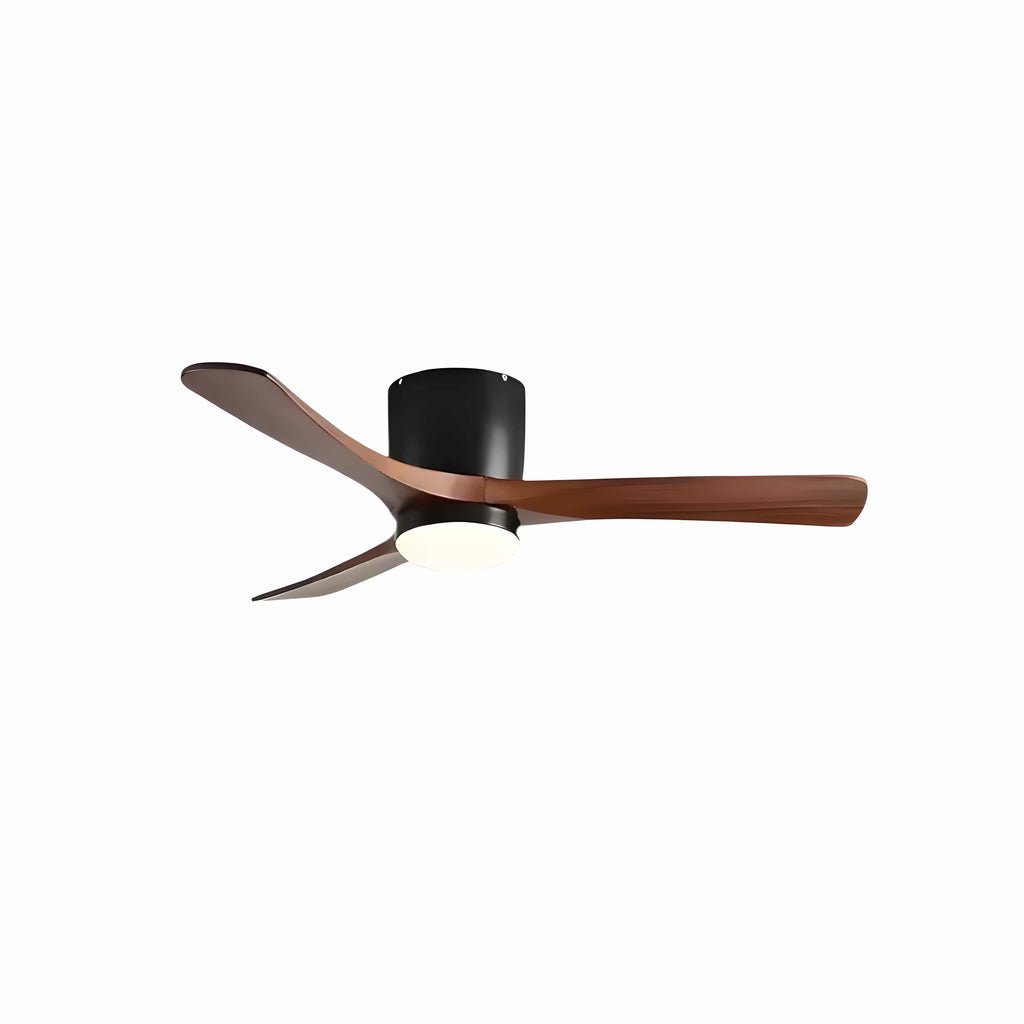 Ventilateur de Plafond en Bois avec LED Intégrée Bois noyer foncé / ∅ 36 cm x H 31 cm