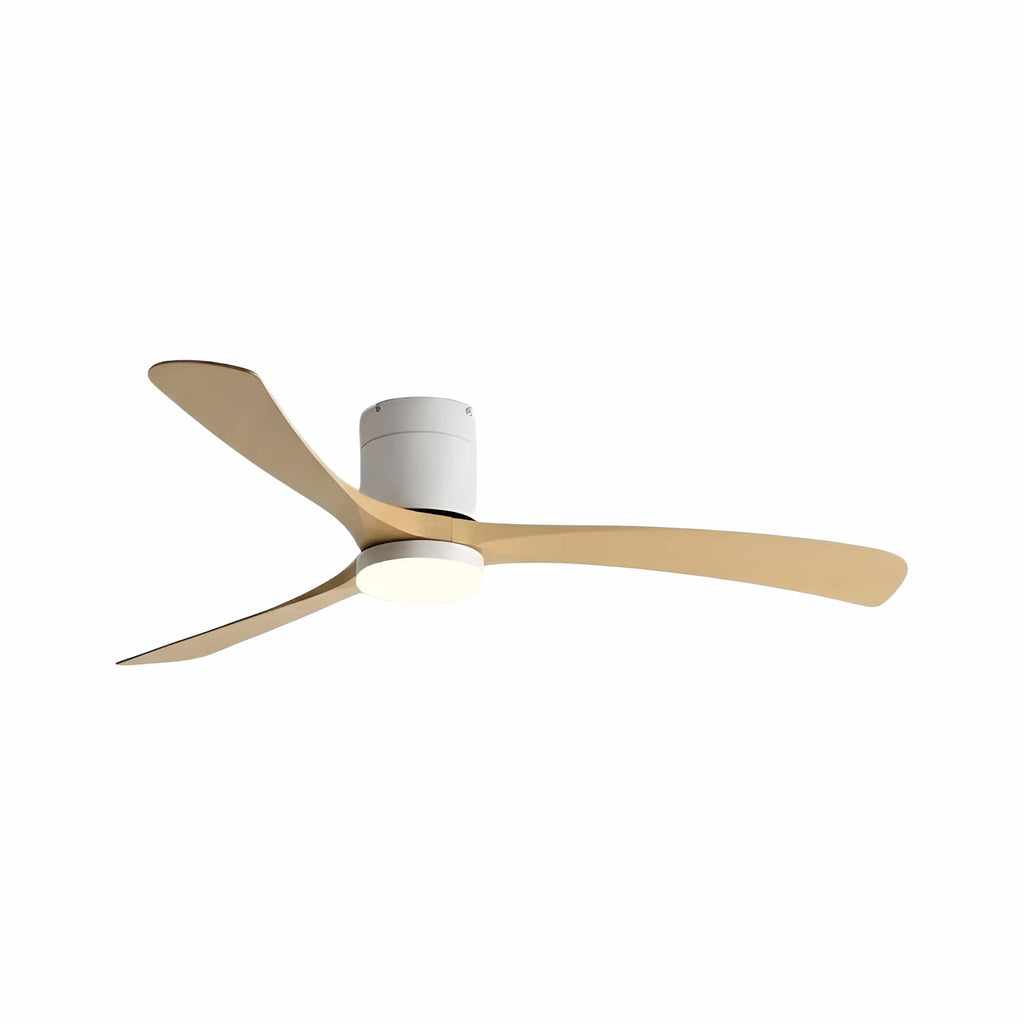 Ventilateur de Plafond LED avec Télécommande et Moteur DC Finition bois blanc / Ø 96.5 cm x H 27.4 cm