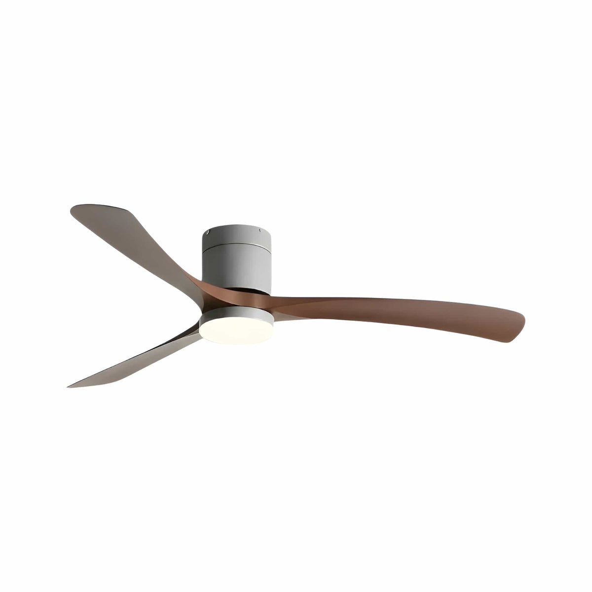 Ventilateur de Plafond LED avec Télécommande et Moteur DC Finition noyer gris / Ø 96.5 cm x H 27.4 cm