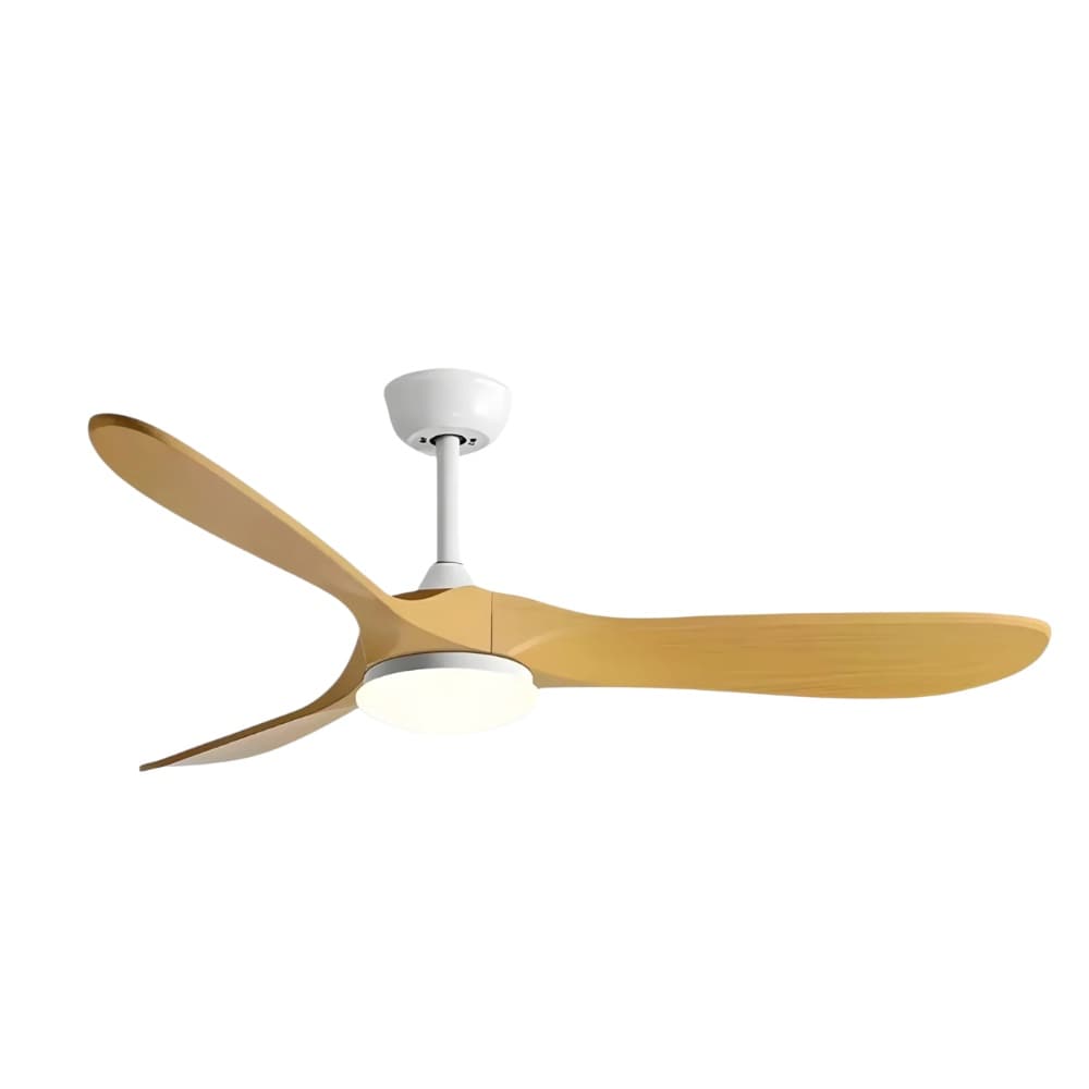 Ventilateur de plafond Maverick avec éclairage, télécommande et moteur DC ∅ 92 cm x H 25 cm / Bois blanc