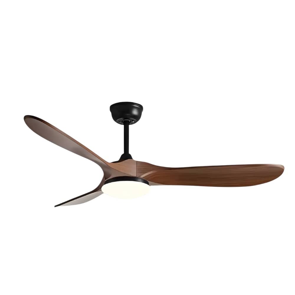 Ventilateur de plafond Maverick avec éclairage, télécommande et moteur DC ∅ 92 cm x H 25 cm / Finition noyer noir