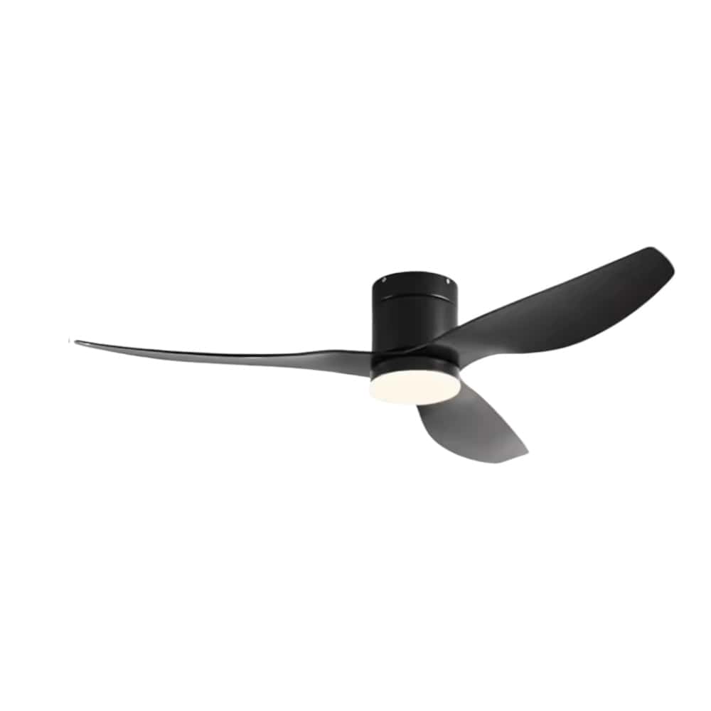 Ventilateur Plafond Silencieux Moteur DC Ultra-Plat  – Diamètre 114 cm / 132 cm 114 cm (Pièce de 10 m² à 20 m²) / Noir Mat + LED