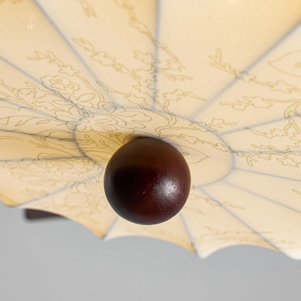 Motif imprimé de l'abat-jour allumé du ventilateur de plafond Trianon
