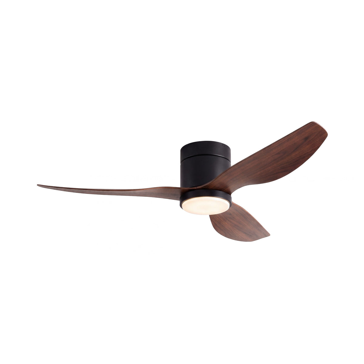 Ventilateur de Plafond Extra-Plat Silencieux pour Plafond Bas Avec Lumière LED, Télécommande et Réversible Été/Hiver - Voltaire